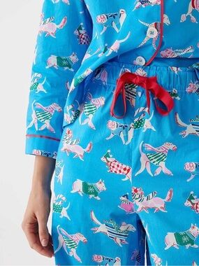 XS Women’s Mersea Blue Emily Taylor Holiday Dog ‘Sweater Weather’ Print PJ Pants